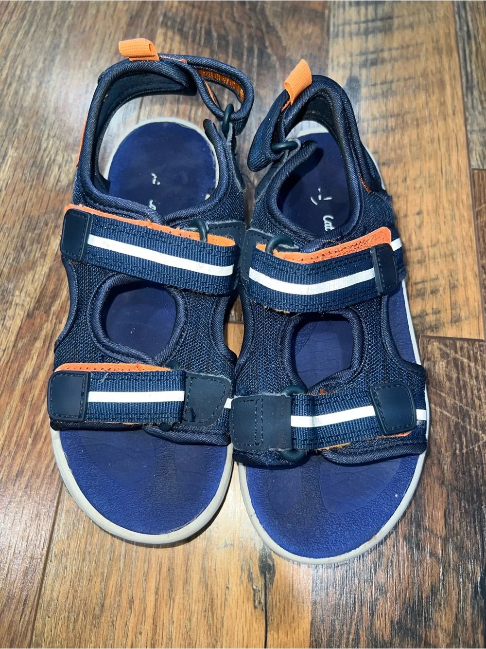 Cat & Jack Navy and Orange Kids Adjustable Sport Sandals
